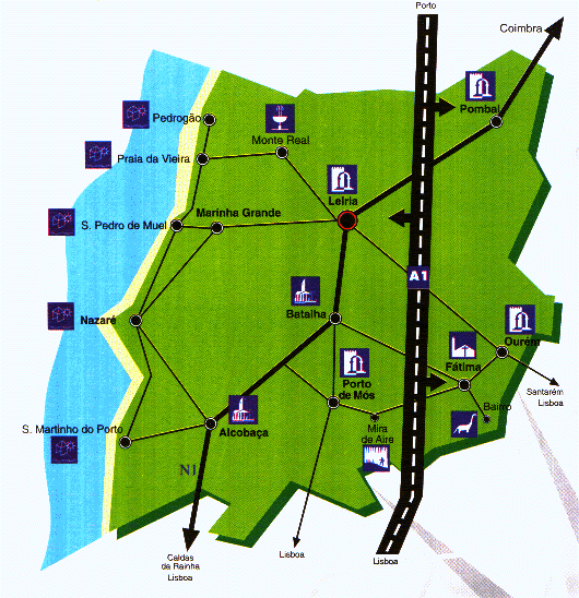 Mapa do Distrito de Leiria